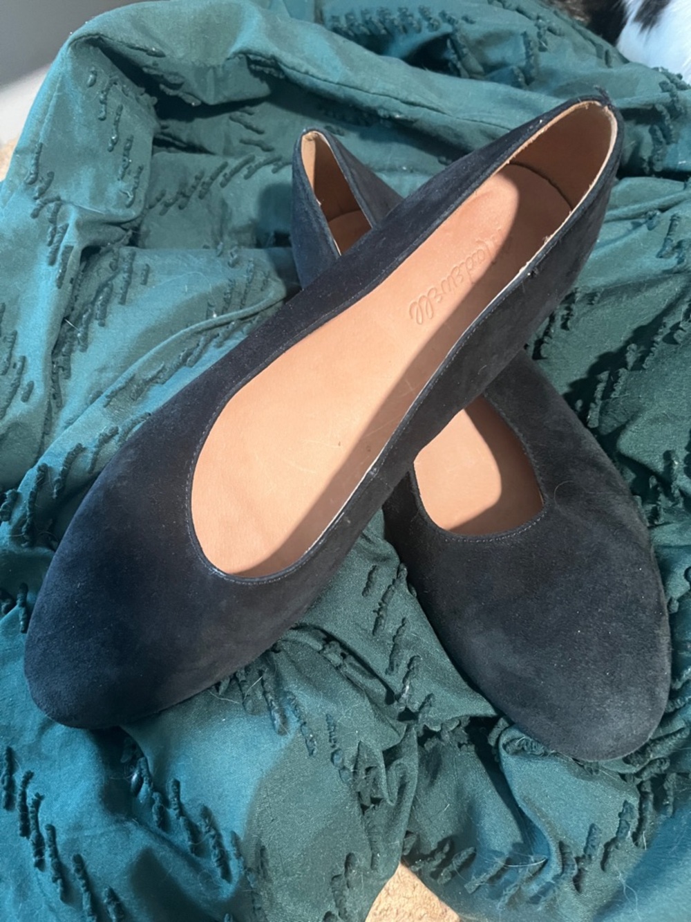 Women's Black Suede Madewell Ballet Flats